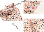 Elegant Little Tail Dog Bandanas - Coral Floral Washable Dog Scarves Female Adjustable Pet Bandanas for Medium Large Dogs