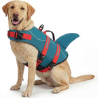 ASENKU Dog Life Jacket - Pet Safety Vest for Swimming & Boating, Shark Life Jacket with Floatation, Dog Lifesavers Swimsuits for Small Medium Large Dogs (ForestGreen, L)