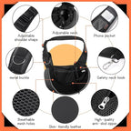 YUDODO Pet Sling Carrier for 5-9 lbs Small Dogs & Cats – Hands-Free Puppy Carrier with Safety Hook, Large Zipper Pocket, Soft Breathable Mesh, Adjustable Strap & Reflective Strip (Black 3.0 M)