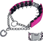 Prong Training Collar for Dogs, Adjustable Dog Pinch Collar with Quick Release Buckle, No Pull Collar for Small Medium Large Dogs, Extra Link and Caps