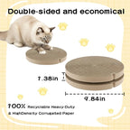 DFQ Cat Scratching Board for Replacement, Heavy-Duty Reinforced Version,Round Scratcher with Grooves, Corrugated Cardboard for Indoor Bored Cat- 3 Count