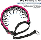 Martingale No Pull Dog Collar - Heavy Duty Nylon With Buckle, Adjustable Anti Pull Reflective Slip Collar for Large Medium Small Dog Training Walking M Hot Pink