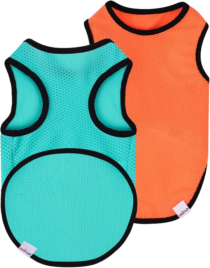 2 Pack Cooling Shirts for Dogs, Lightweight Mesh Breathable Dog Shirt for Medium Dogs Boy, Sun-Protection Sleeveless Shirts for Dog&Cat Puppy Vest Pet Apparel P23ST00604XXL