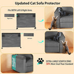Cat Scratch Protector for Sofa - Larger Couch Protector from Cat Claws Fit for Both Arm Side of Sofa,Couch Corner Scratcher with Expanded Coverage Color-Matched Sisal Pad Universal Fit (Dark Grey)