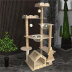 Large Outdoor Cat Tree Tower with Space Capsule, Strong Load-Bearing Frame & Modern Scratching Post