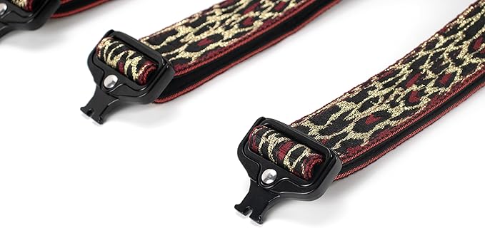 Heavy Duty Dog Collar with Unique Leopard Totem Design Adjustable Durable Nylon Collar, Metal Buckle for Large Dogs Bold Style for Training & Outdoor Adventures (Red Leopard L)