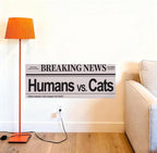 Wall Cat Scratcher for Indoor Cats - Reusable & Damage-Free Wall-Mounted Fabric Scratching, DIY for Furniture and Wall Protection (11.81''x31.50'', Humans vs Cats in a Battle)