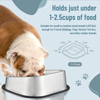 Nicelock Stainless Steel Dog Bowl, Slanted Dog Bowls, Tilted Angle Bulldog Feeder, Non-Slip & Non-Spill & Premium Material & Easier to Eat, for Flat-Faced Dog Breeds or Cats