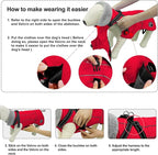 Doglay Dog Jacket Waterproof Dog Coat with Harness Built in, Christmas Puppy Winter Coat Reflective Turtleneck Puffer Snow Jackets for Small Medium Large Dogs