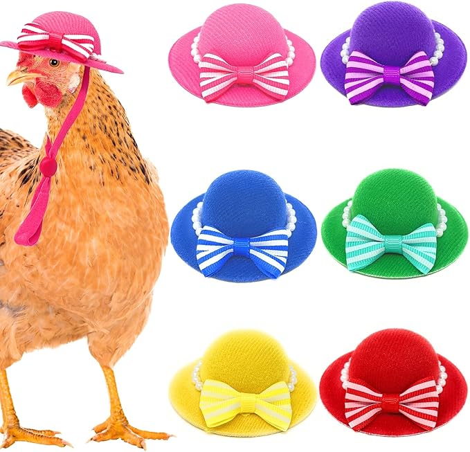 6 Pieces Chicken Hats, Doll Hats, Bear Clothes, Stuffed Animal Clothing, Chicken Helmets
