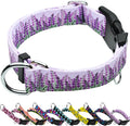 Martingale Collar for Dogs with Buckle Floral No Pull Adjustable Nylon Limited Slip Training Dog Collars (Purple Lavender, Large)