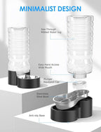 2.5 Gallon Automatic Dog Water Dispenser【Wide Mouth for Easy Hand-in Cleaning】【Removable Stainless Steel Bowl】, Gravity Refilling Large Capacity for Cats and Dogs, Multi-Pet Homes