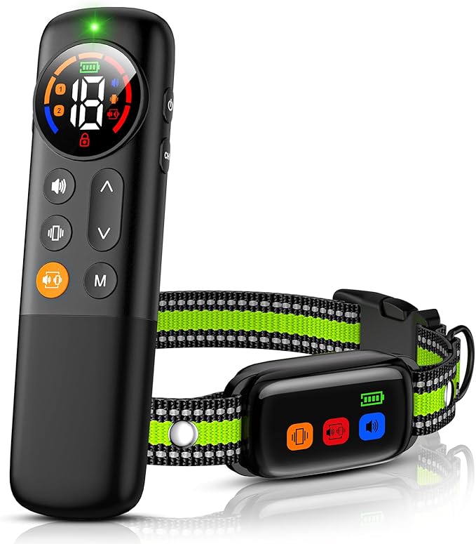 Upgrade Vibrating Dog Training Collar with Remote, No Shock, Beep and Vibration Only, 3300FT Long Range, Waterproof Rechargeable, Safety Lock, No Prongs, for Small Medium Large Dogs