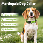 Martingale Collar for Dogs with Quick Release Buckle, Reflective Soft Padded & Escape Proof, Adjustable Nylon Dog Collars for Training & Daily Walking (Green,S)