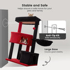 Gardner Pet 41" Cat Tree for Medium-Large Cats, Gothic Cat Tree, Heavy Duty Cat Trees Towers with 2.8in Posts & Washable Top Perches