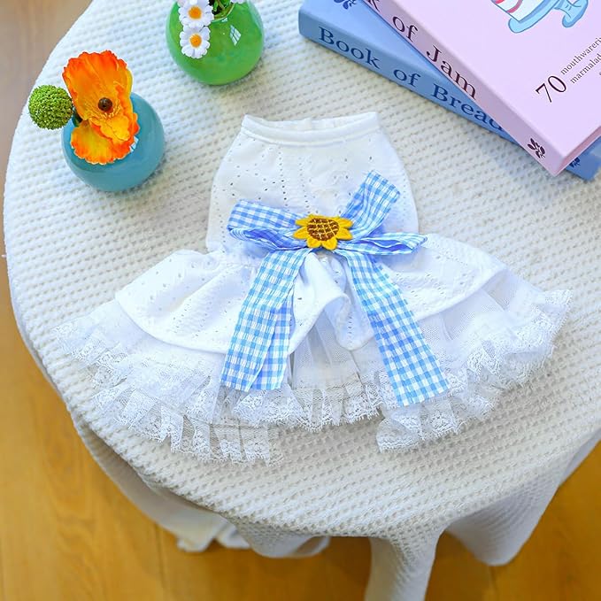 Furbabycare® Elegant Sweet Fashion Puppy Dog Blingbling Princess Skirt Pet Dog Lace Cake Camisole Tutu Dress K-White X-Small