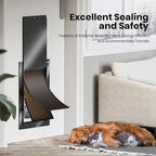 Dog Door,Pet Door, Medium-Sized All-Aluminum Black Pet Door Suitable for Pets Weighing No More Than 45 Pounds, Sturdy and Durable.