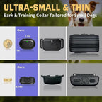 Ultra-Small Anti Bark Collar, Ultra-Light & Thin Dog Training Collar with 1300ft Remote for Small Dogs 5-15lbs, 198-Level Precise Control, Rechargeable, Black(Not Auto Collar)