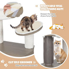 PETSITE Cat Tree with Litter Box Enclosure, 2-in-1 Modern Cat Tower with Condos, Top Perch, Sisal Posts, Scratching Board, Platform, Dangling Balls, Hidden Litter Box with Cat Tree (52 Inches Tall)