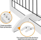 Yaheetech 32-inch Tall Dog Gate Extra Wide Pet Gate for Dogs Indoor Foldable Wire & Wooden Puppy Safety Fence w/2 Support Feet,Freestanding Dog Gate for The House, Doorway, Stairs(White,4 Panels)