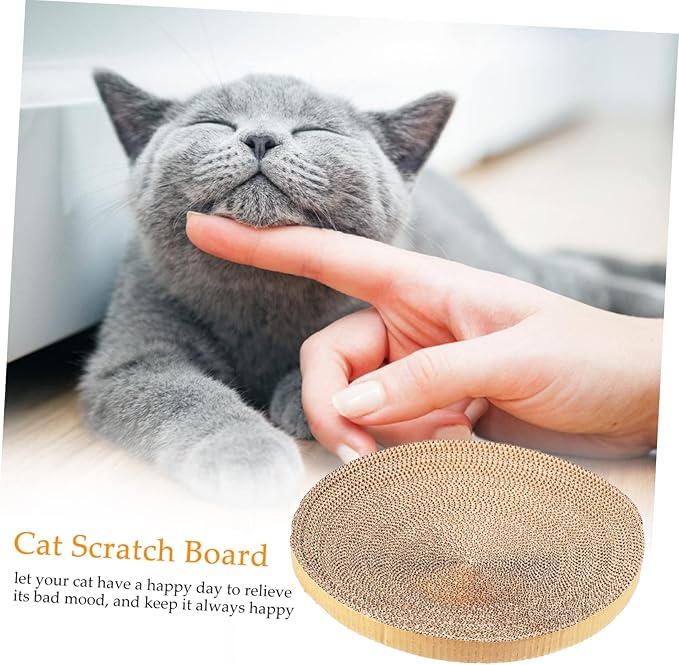 ABOOFAN Cat Scratch Board Replacement Core Round Corrugated Cardboard 14.43 Inch Durable Indoor Floor Cat Scratch Pad Refill for Kitten Play and Rest