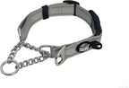 Martingale Dog Collar, Trainer Approved Limited Slip Collar with Heavy Duty Buckle, Training Adjustable Walking Training Dog Collars with Quick Release Buckle (Grey, M)