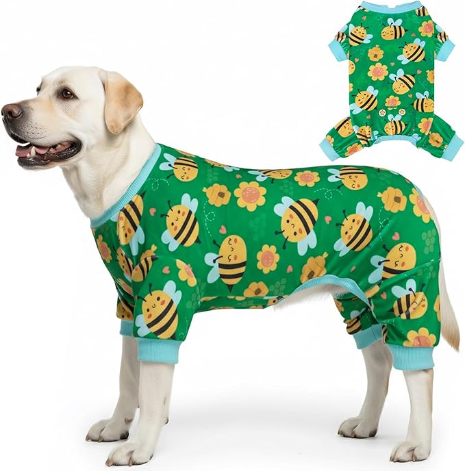 KYEESE Dog Pajamas Soft Pet Onesie Costume og Pajamas Medium Sized Dogs Stretchy Pets Pjs Clothes Little Bee Pets Pjs Comfy Dogs Clothes Velvet Pet Jammies Coat, XX-Large