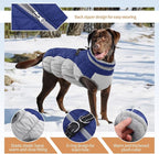 Dog Coats for Large Dogs,XL Dog Coat,Warm Fleece Winter Coat with D-Ring,Back Zipper Pet Jacket for Large Dogs,Waterproof Pet Snow Jacket Clothes Snowsuit Beagle Corgi Border Collie,Blue,XL