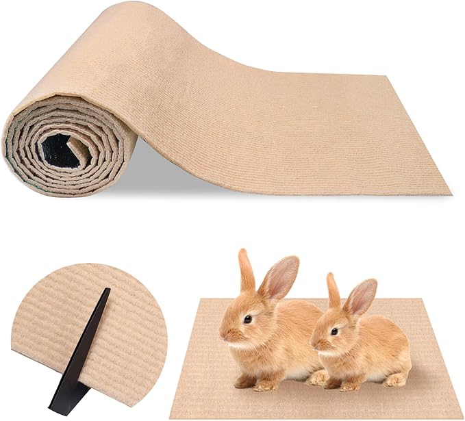 Rabbit Cuttable Scratch Mat, Bunny Toy, 78.74 * 11.81 inch Scratching Pad Rabbit Mats for Cage Cat Animal Floor Scratching Mats Rug for Biting Sleeping Nesting