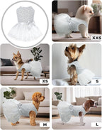 CuteBone Dog Birthday Dress Girl Puppy Skirt Tutu Cat Wedding Outfit Pet Party Clothes for Small Dogs Costume DD17S