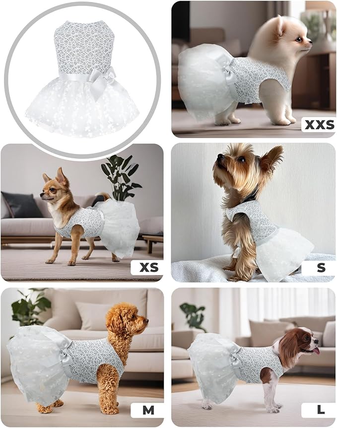 CuteBone Dog Birthday Dress Girl Puppy Skirt Tutu Cat Wedding Outfit Pet Party Clothes for Small Dogs Costume DD17S