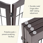 Yaheetech Extra Wide Dog Gate Freestanding Pet Gate for Dogs,Foldable Puppy Fence with Support Feet Suitable for Doorway, Stairs,98 in Wide 32 in Tall (4-Panel,Espresso)