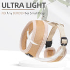 PUPTECK Soft Mesh Dog Harness and Leash Set Pet Puppy Cat Comfort Padded Vest No Pull Harnesses, Solid Beige, S