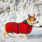 Geyecete Corgi Sweater for Dogs Warm Thermal Quilted Corgi Coat,Dog Winter Coat with Warm Fleece Lining,Outdoor Corgi Clothes Dog Apparel Red-M