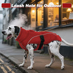 DENTRUN Winter Warm Dog Coat Reflective Jacket with Turtleneck for Cold Weather, Adjustable Buckle Windproof Water Repellent, Thick Snowsuit Fleece Vest for Small, Medium, Large Dogs, Red, M