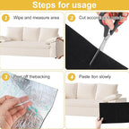 Cat Scratch Mat, Adhesive Trimmable Cat Scratching Climbing Carpet Mat Replacement for DIY Cats Tree Shelf Couch Corner Wall Cats Scratcher Furniture Protector (Black, 120 x 15.8 Inches)