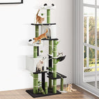 Erinnyees Cat Tree, 71.3 Inches Cat Tower for Indoor Cats with Panda Design, Spacious Cute Kitty Condo with Sisal Scratching Post, Cozy Hammock and Multi-Level Platform, Stylish Pet Furniture