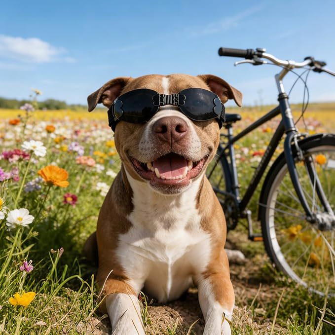 PETLESO Dog Goggles Large Breeds, UV Protection Dog Sunglasses, Outdoor Activities Hiking/Camping Windproof Adjustable Doggy Glasses for Medium to Large Pet Eyewear