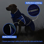 MIGOHI Dog Winter Coat - Reflective Medium Dog Snow Jacket with Thick Turtleneck,Windproof Pet Fleece Vest, Cold Weather Coat for Medium Dogs, Snowproof for Hiking,Camping,L,DarkBlue