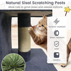 Tangkula Small Cat Tree for Indoor Cats, 25.5 Inch Cat Tower with Sisal Scratching Posts, 2 Large Cat Condos with Padded Top Perch, Modern Cat Climbing Furniture for Adult Cats & Kittens (Dark Gray)