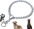Chain Collar for Dogs, Metal Slip Link Heavy Duty Big Dog Collar Training Puppy Collars for Small Medium Large Big XL Dogs, Silver L