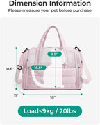 BAGSMART Cat Carrier: Soft-Sided Pet Carrier for Small Medium Cats Dogs Puppy Quilted Collapsible Puffy Travel Bag Up to 20 Lbs Pink