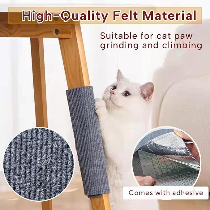 KEYIDE Couch Cat Scratch Protector 79 x 16 Cat Scratcher Wall Climbing from Cat Claws for DlY Tower Post Cat Tree (Grey)