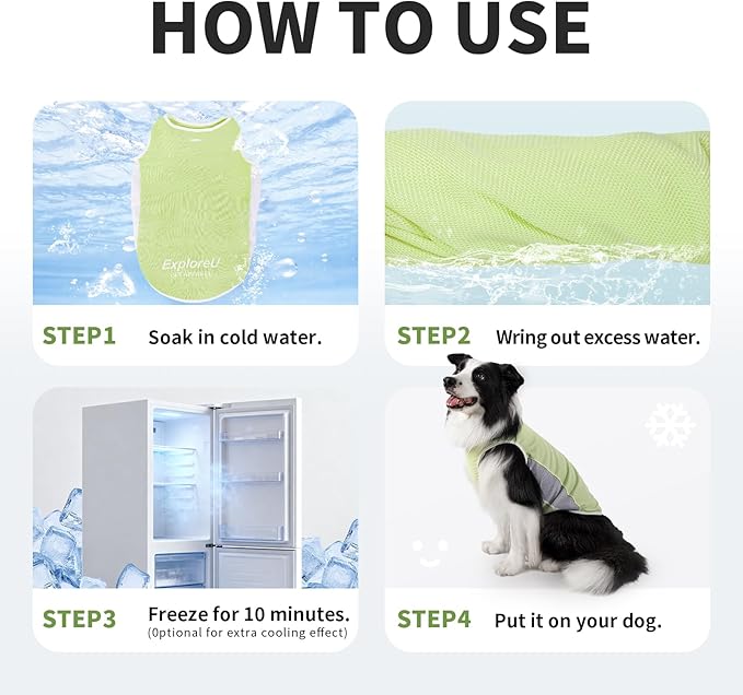 Dog Shirt, Cooling Vest Lightweight Breathable, Dog T-Shirts All-Season Sun Protection Quick Dry Soft Stretchy Reflective Tank Top - Small Medium Large Dogs (Melon Green+Soft Yellow, X-Large)