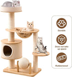 Cat Tower with Scratching Post, 44.3 Inches Cat Tree Tower for Indoor Cats, Cats Condo, Integrated Nest Climbing Frame Scratching Post House, Pet Toy