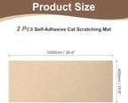 uxcell Self-Adhesive Cat Scratching Mat, 2 Rolls 39.4" x 15.8" Couch Protector from Cat Claws for DIY Sofa, Wall, Doors, Cut Anti Cat Scratch Pad Carpet Mat, Khaki