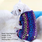 KYEESE Dog Pajamas Velvet Dog Pajamas Large Sized Dogs Soft Dogs Clothes Pjs with Leopard Pattern Stretchy Pet Jammies Coat Comfy Pet Onesie Costume, 3X-Large