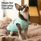 Parisian Pet Dog Shirt – 100% Cotton Shirts for Medium Dogs – Blue Sleeveless Puppy Clothes – Lightweight and Breathable Dog Birthday Shirt – Boy Dogs Clothes - Stretchy Pet T Shirts