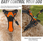 BARKBAY No Pull Dog Harness Front Clip Heavy Duty Reflective Easy Control Handle for Large Dog Walking(Orange,XS)