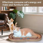 Cat Scratcher, 26 Inch Cat Scratching Post, Foldable L Shape Cat Scratch Pad with Ball Toy, Interactive Cat Toys for Indoor Cats